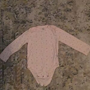 Pink Long Sleeve Baby Onesie